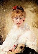 Charles Joshua Chaplin Her Favourite Dog oil painting reproduction